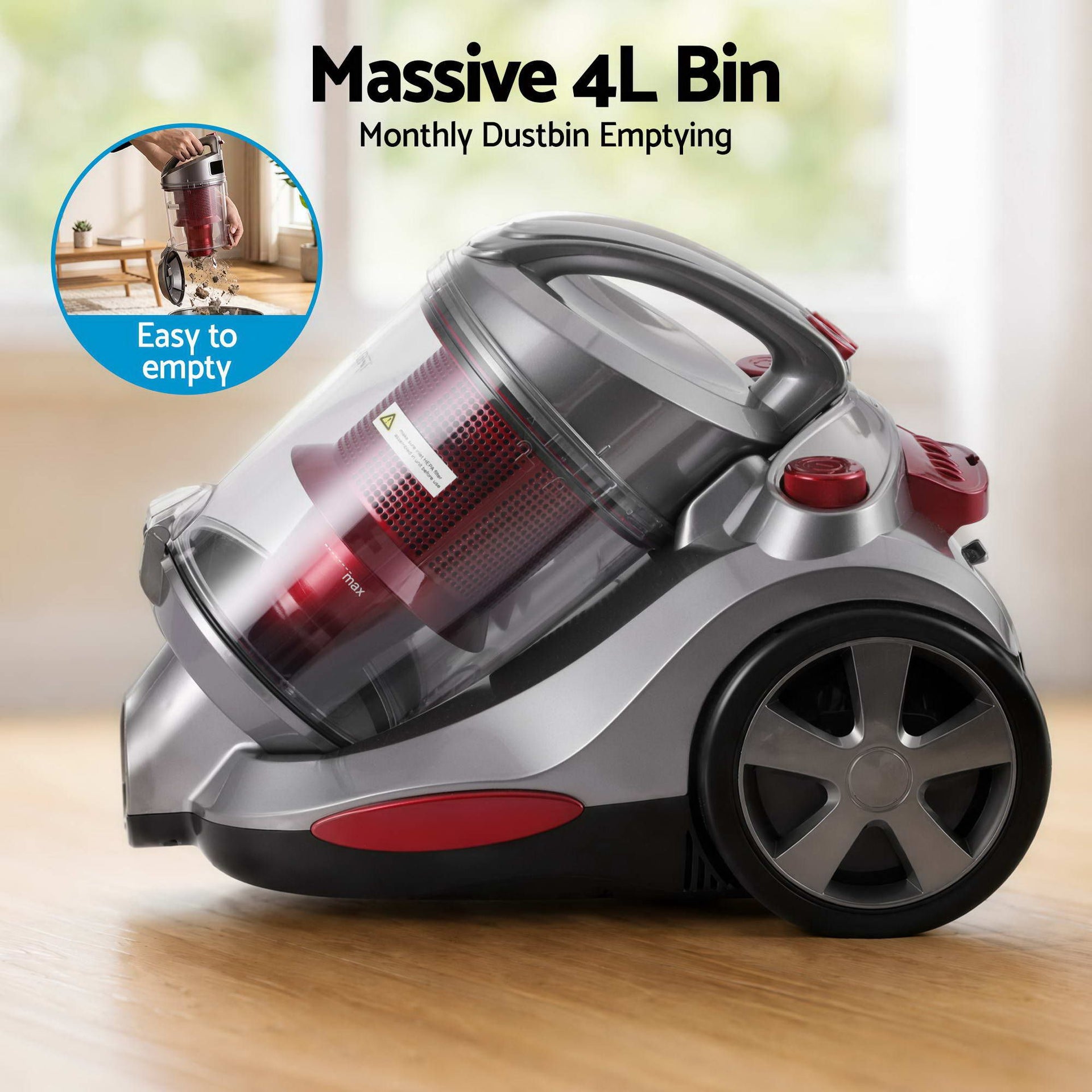 Devanti Vacuum Cleaner Bagless Canister 2000W 25kPa Powerful Suction 4L Awezingly