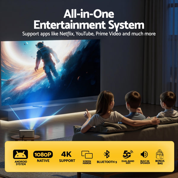Devanti Video Project 4K 1080P Android 5G Wifi Home Cinema Awezingly