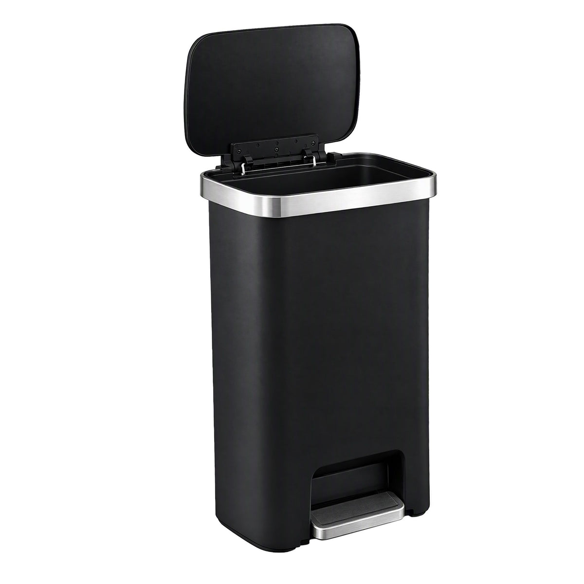 Artiss Rubbish Bin 51L Kitchen Pedal Soft Close Lid Liner Pocket Black Awezingly