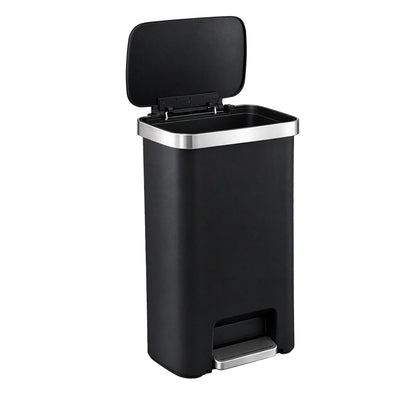 Artiss Rubbish Bin 51L Kitchen Pedal Soft Close Lid Liner Pocket Black