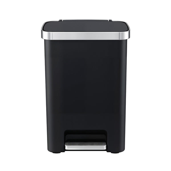 Artiss Rubbish Bin 51L Kitchen Pedal Soft Close Lid Liner Pocket Black Awezingly
