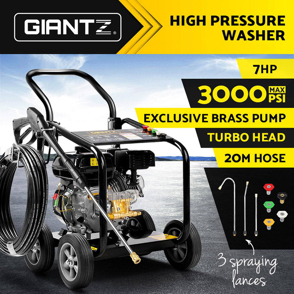 Giantz Petrol High Pressure Cleaner Washer 20M Hose Gurney Giantz