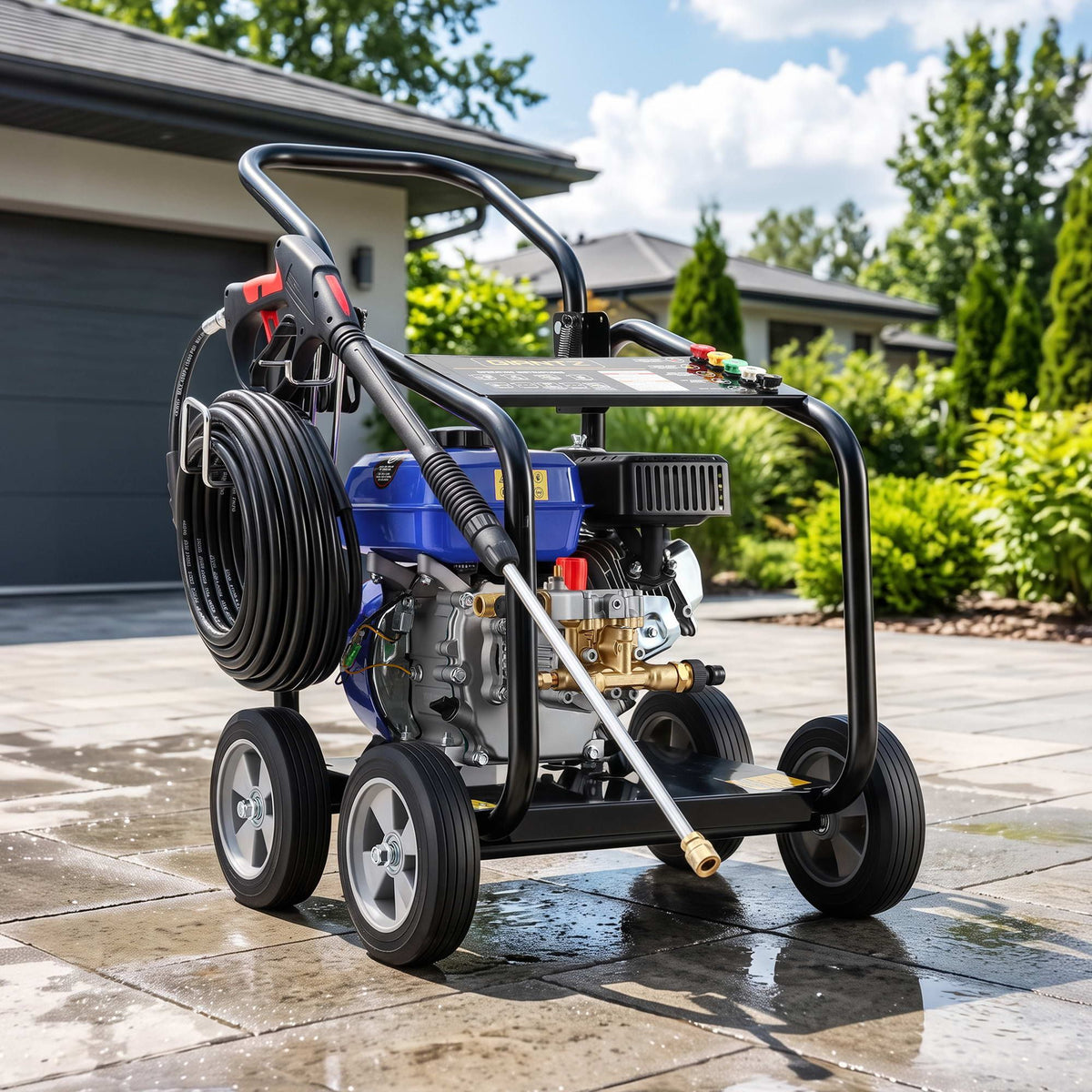 Giantz Petrol High Pressure Washer 3000PSI 7HP 4 Stroke Cleaner Commercial Blue Awezingly