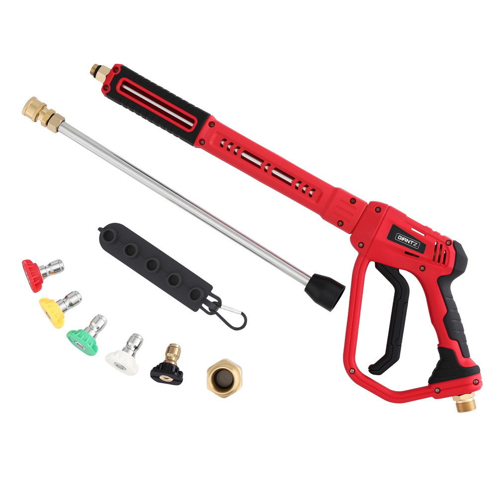 Giantz Pressure Washer Gun Short Trigger 4000PSI M22-14 1/4 Inch 5 Nozzles Red Awezingly