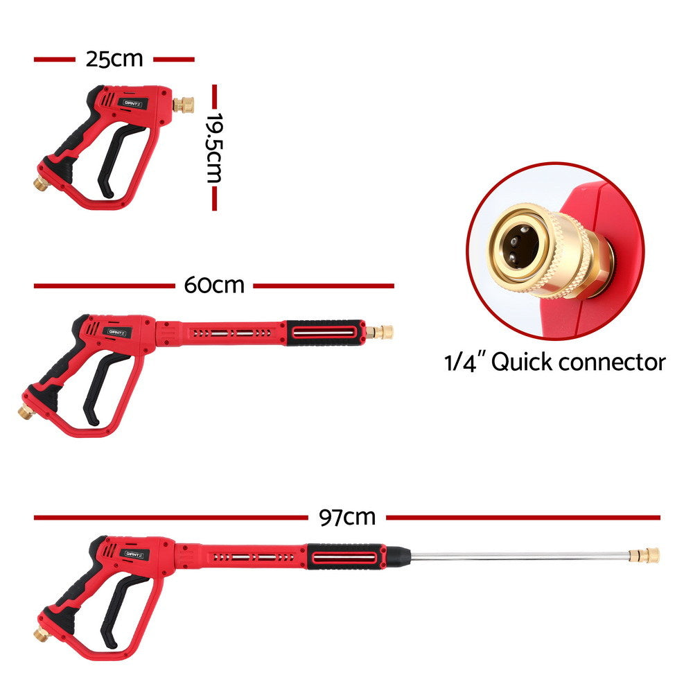 Giantz Pressure Washer Gun Short Trigger 4000PSI M22-14 1/4 Inch 5 Nozzles Red Awezingly