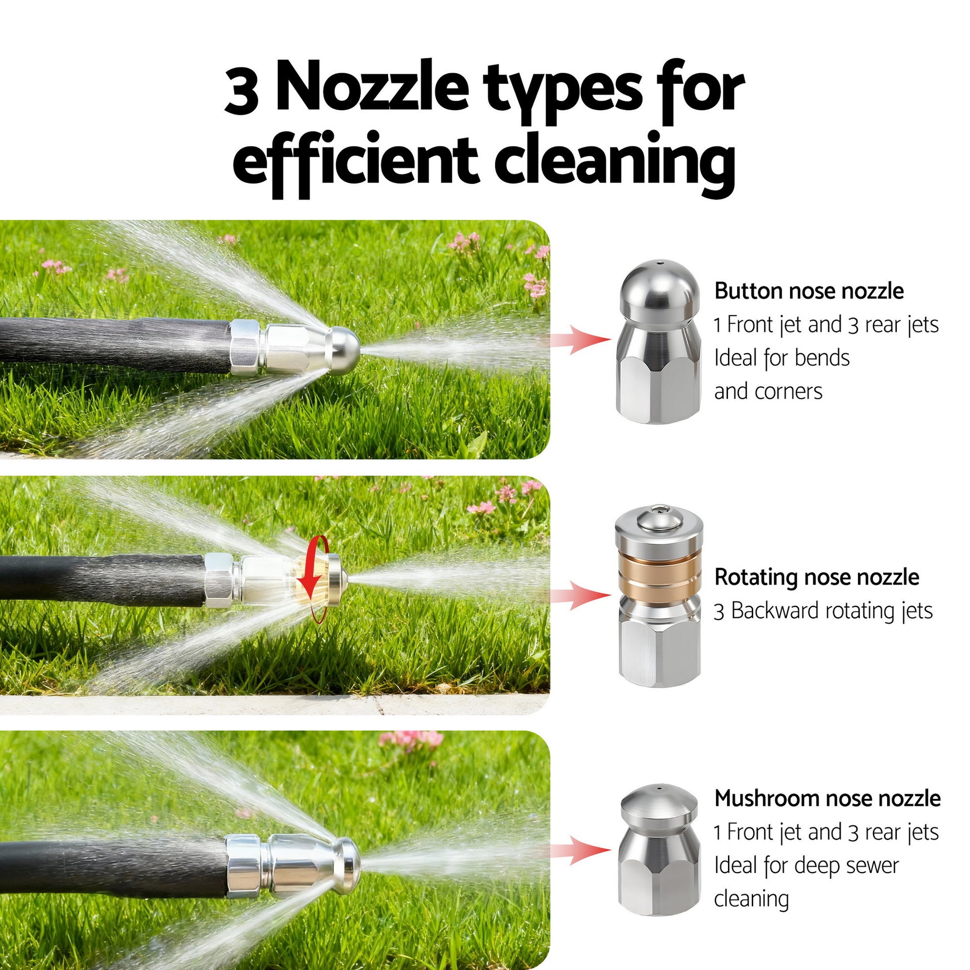 Giantz Pressure Washer Hose 30M 5800PSI Power Replacement Extension 1/4'' Quick Connect Awezingly
