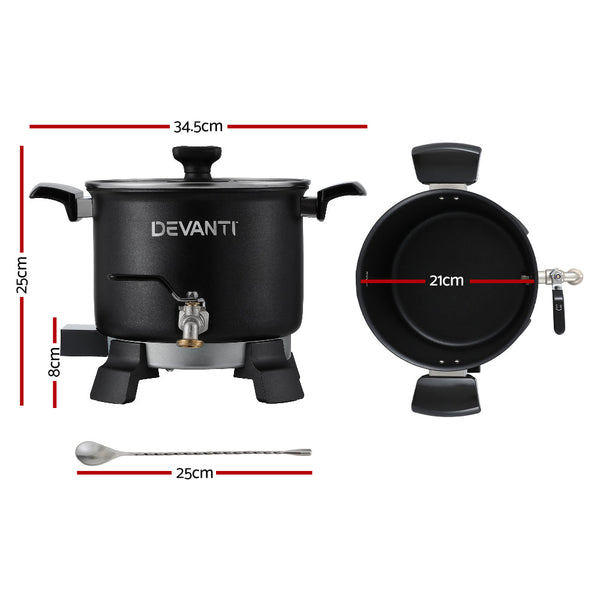 Devanti 5L Wax Melter Candle Making 1200W Melting Pot Furnace Quick Pour Spout Soy Soap Devanti