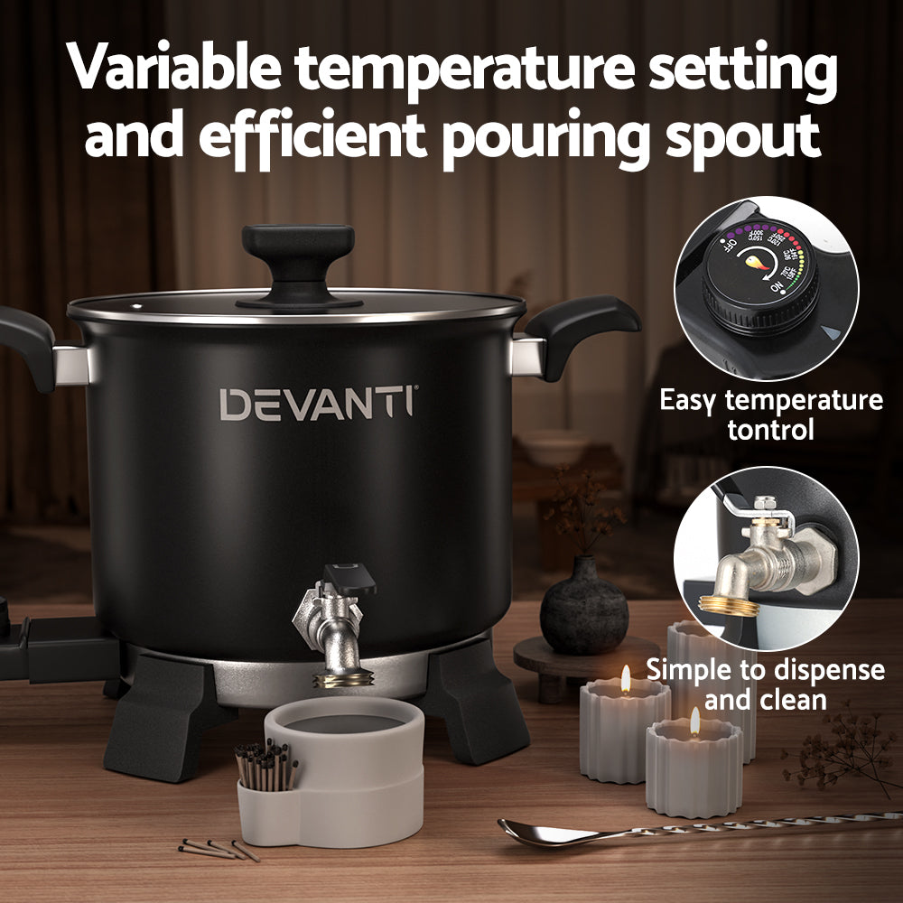 Devanti 5L Wax Melter Candle Making 1200W Melting Pot Furnace Quick Pour Spout Soy Soap Devanti
