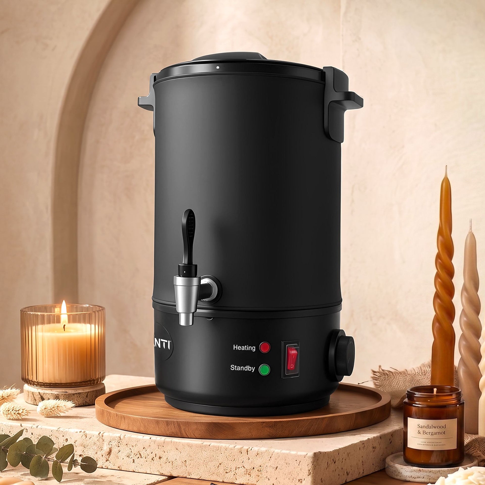 Devanti 6L Wax Melter Candle Making 1520W Melting Pot Furnace Quick Pour Spout Soy Soap Awezingly