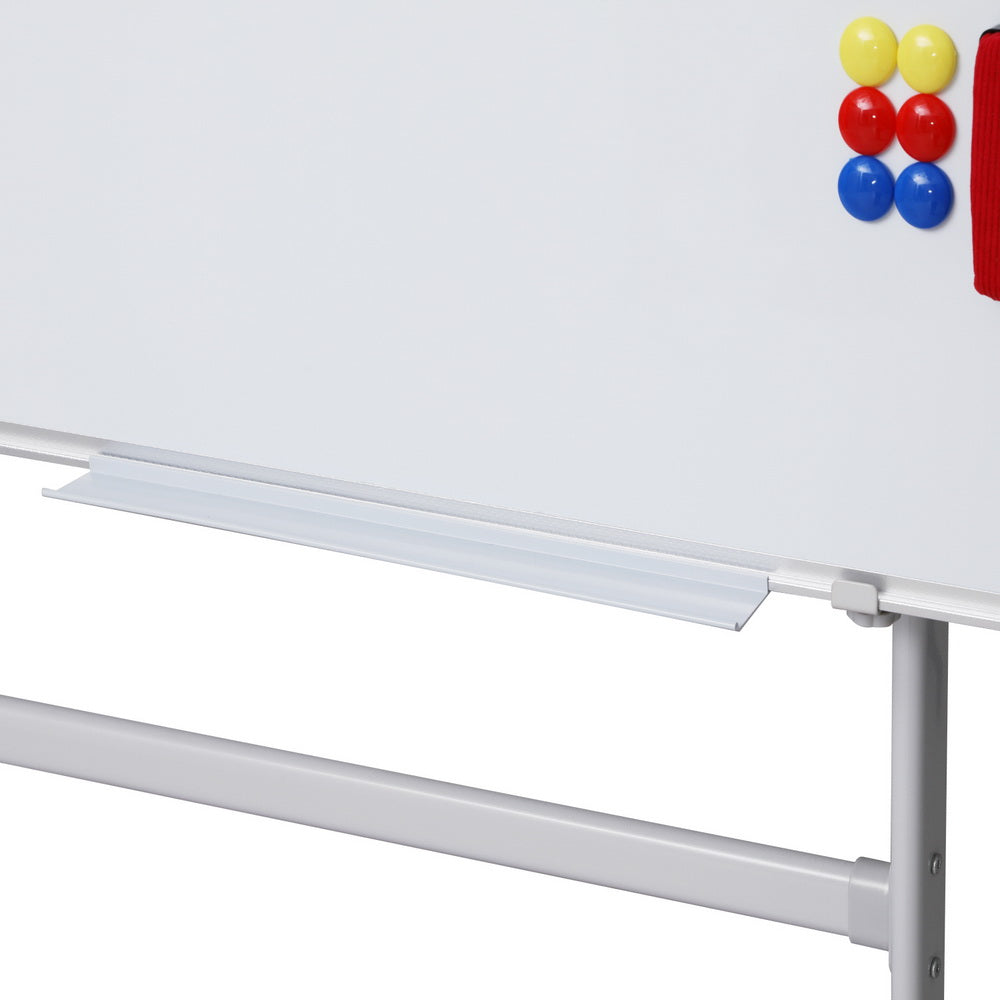 90x120cm Standing Whiteboard with Wheels Magnetic Double-Sided Erase Board Does not apply