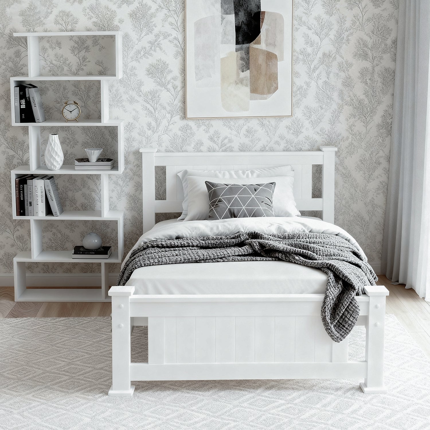 Artiss King Single Bed Frame and Bookshelf Awezingly