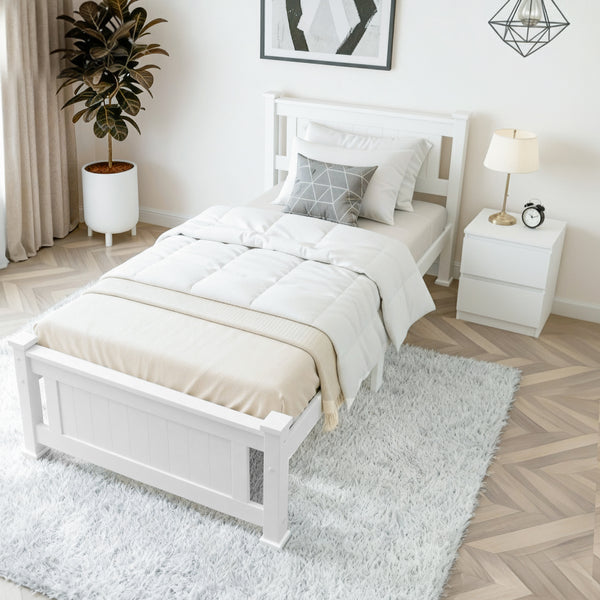 Artiss King Single Bed Frame and Bedside Table Awezingly