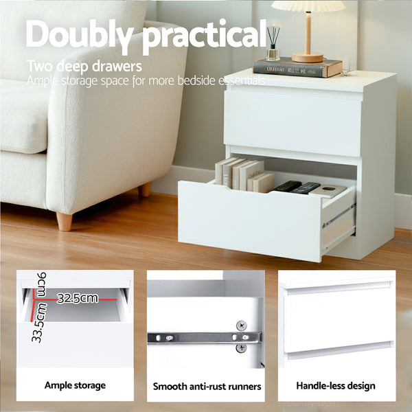 Artiss King Single Bed Frame and Bedside Table Awezingly