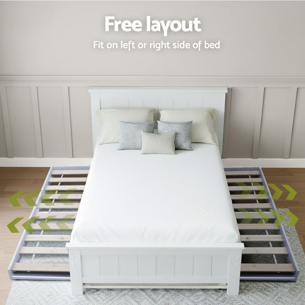 Artiss Bed Frame King Single and Bookshelf Awezingly