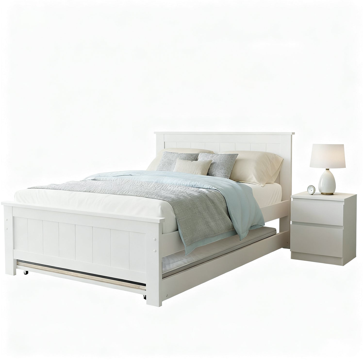 Artiss King Single Bed Frame and Bedside Table Awezingly