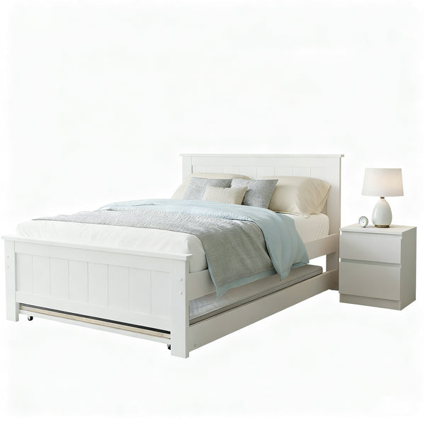 Artiss King Single Bed Frame and Bedside Table Awezingly