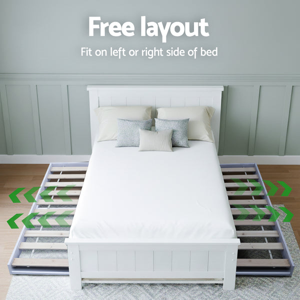 Artiss King Single Bed Frame and Bedside Table Awezingly