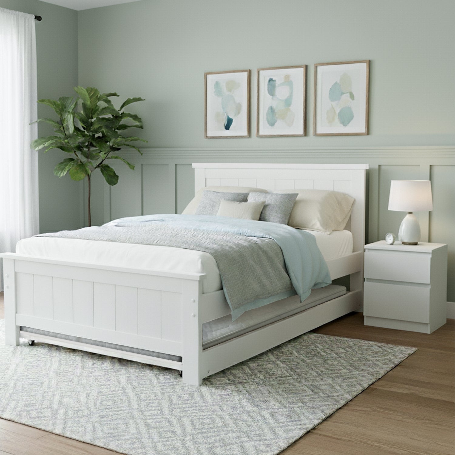Artiss King Single Bed Frame and Bedside Table Awezingly