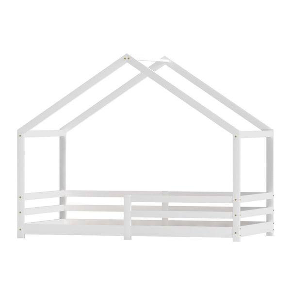 Artiss Bed Frame Wooden Kids Single House Frame White AMOS Artiss