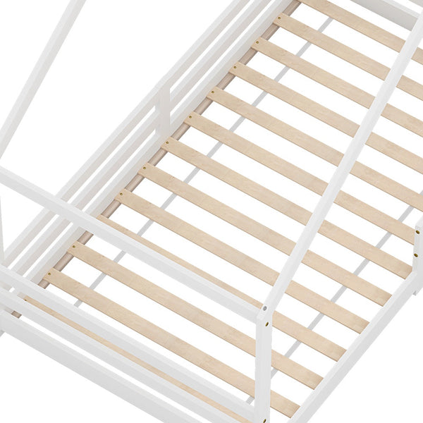 Artiss Bed Frame Wooden Kids Single House Frame White AMOS Artiss