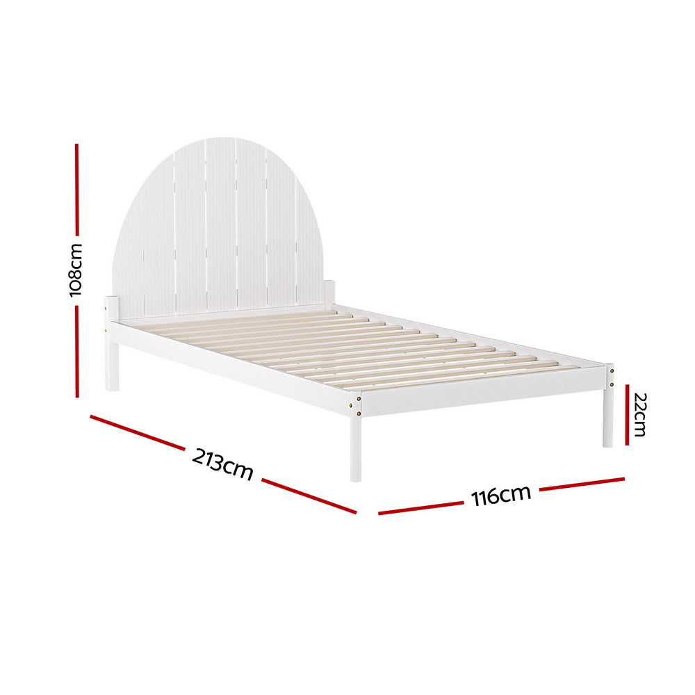 Artiss Bed Frame King Single Size Wooden White DALY Artiss