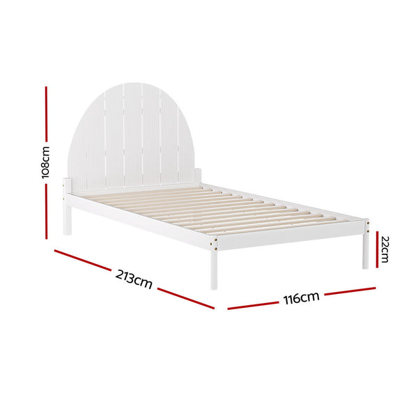 Artiss Bed Frame King Single Size Wooden White DALY Artiss
