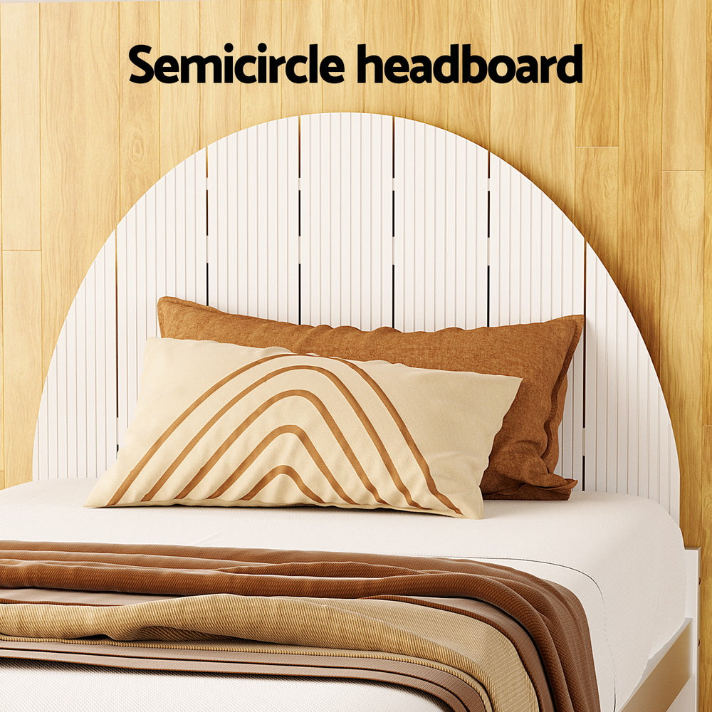 Artiss Bed Frame King Single Size Wooden White DALY Artiss