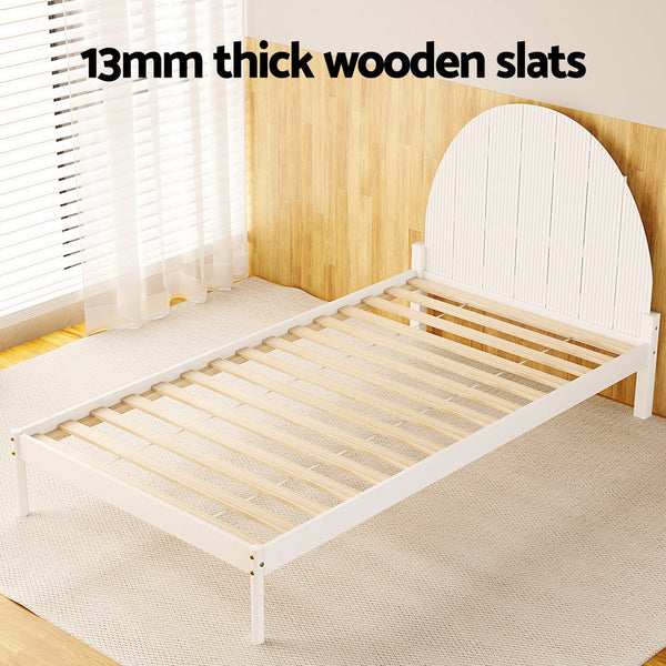 Artiss Bed Frame King Single Size Wooden White DALY Artiss