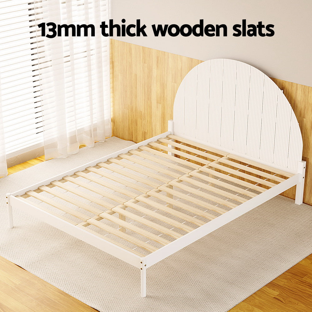 Artiss Bed Frame Queen Size Wooden White DALY Artiss