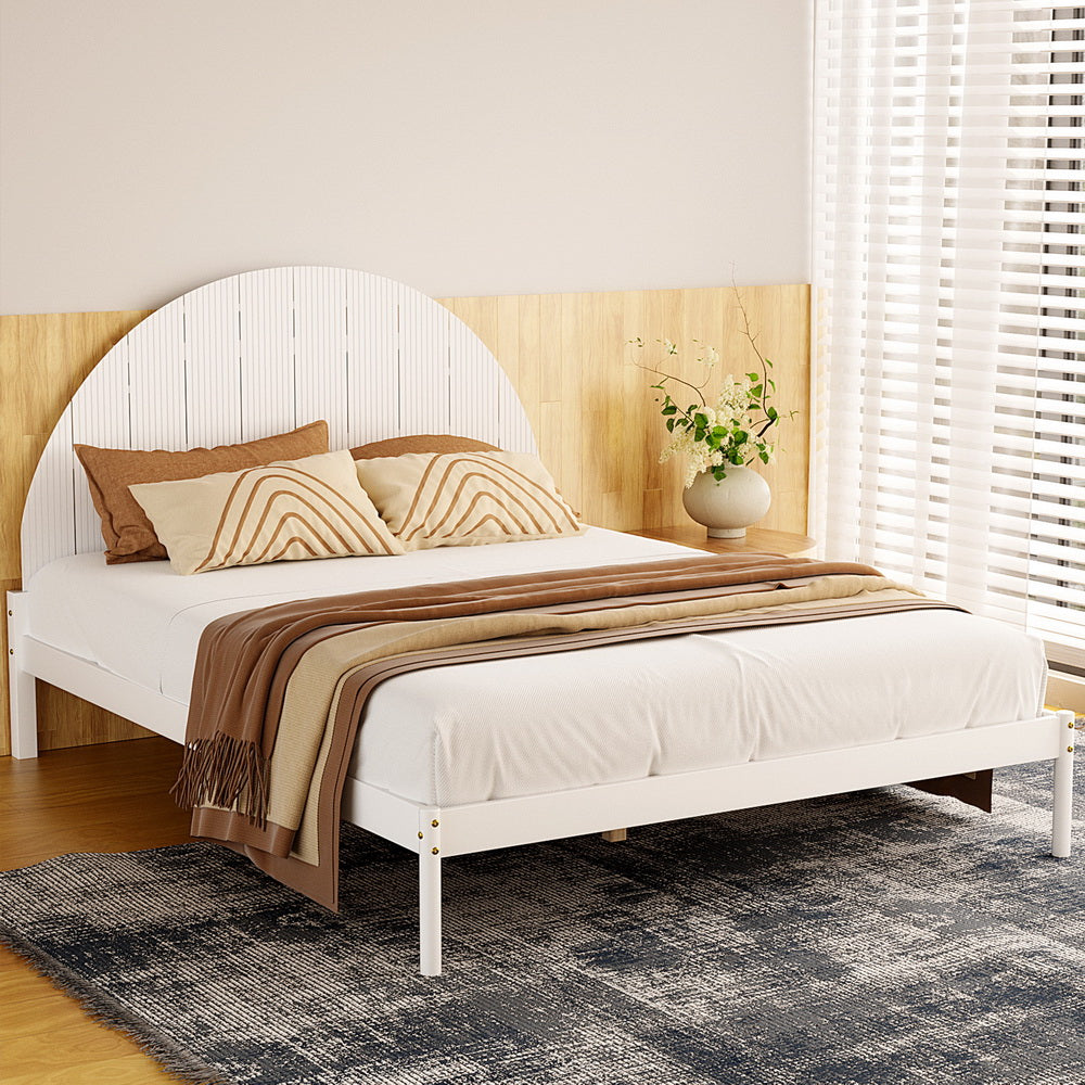Artiss Bed Frame Queen Size Wooden White DALY Artiss