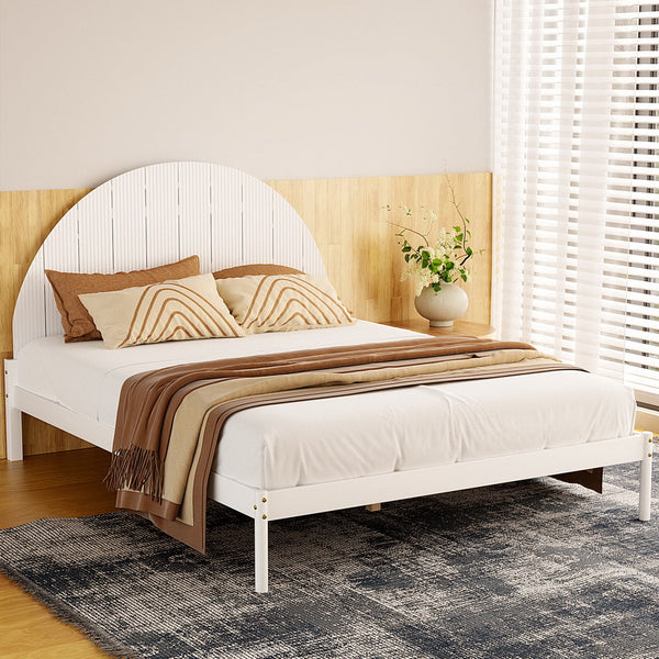 Artiss Bed Frame Queen Size Wooden White DALY Artiss