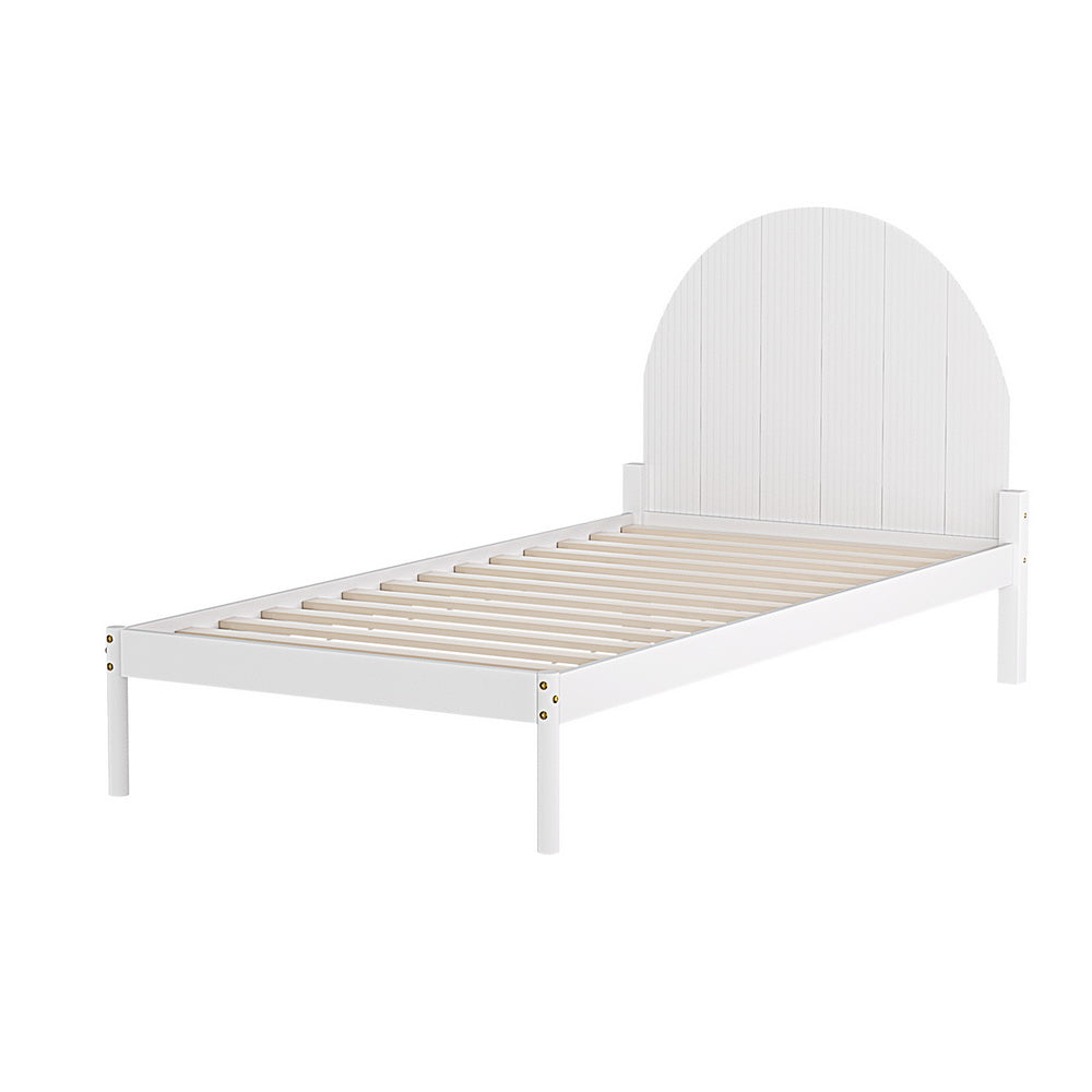 Artiss Bed Frame Single Size Wooden White DALY Artiss