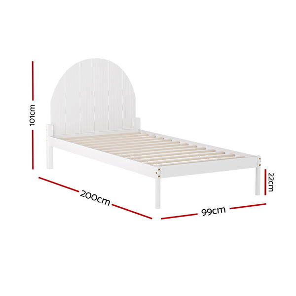 Artiss Bed Frame Single Size Wooden White DALY Artiss