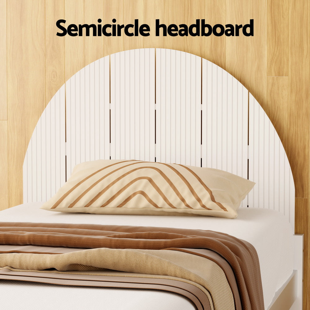 Artiss Bed Frame Single Size Wooden White DALY Artiss