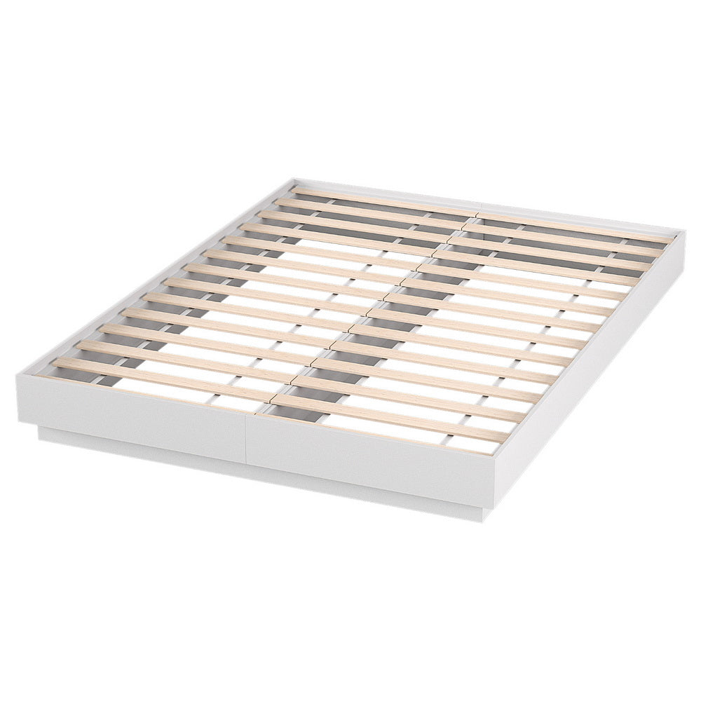 Artiss Queen Bed Frame with 16Colour Led Light Wooden Platform Bed Base DAYGLOW Awezingly