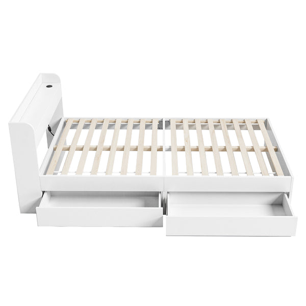 Artiss Bed Frame Single Size with Charging Ports and 2 Drawers AURA Awezingly