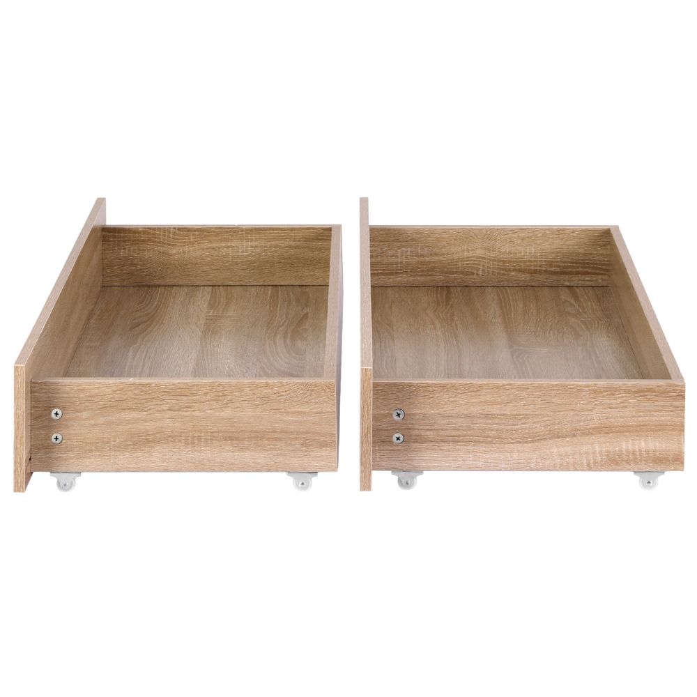 Artiss 2pcs Under Bed Storage with Wheels Rolling Wooden Drawers King Single & Queen Awezingly