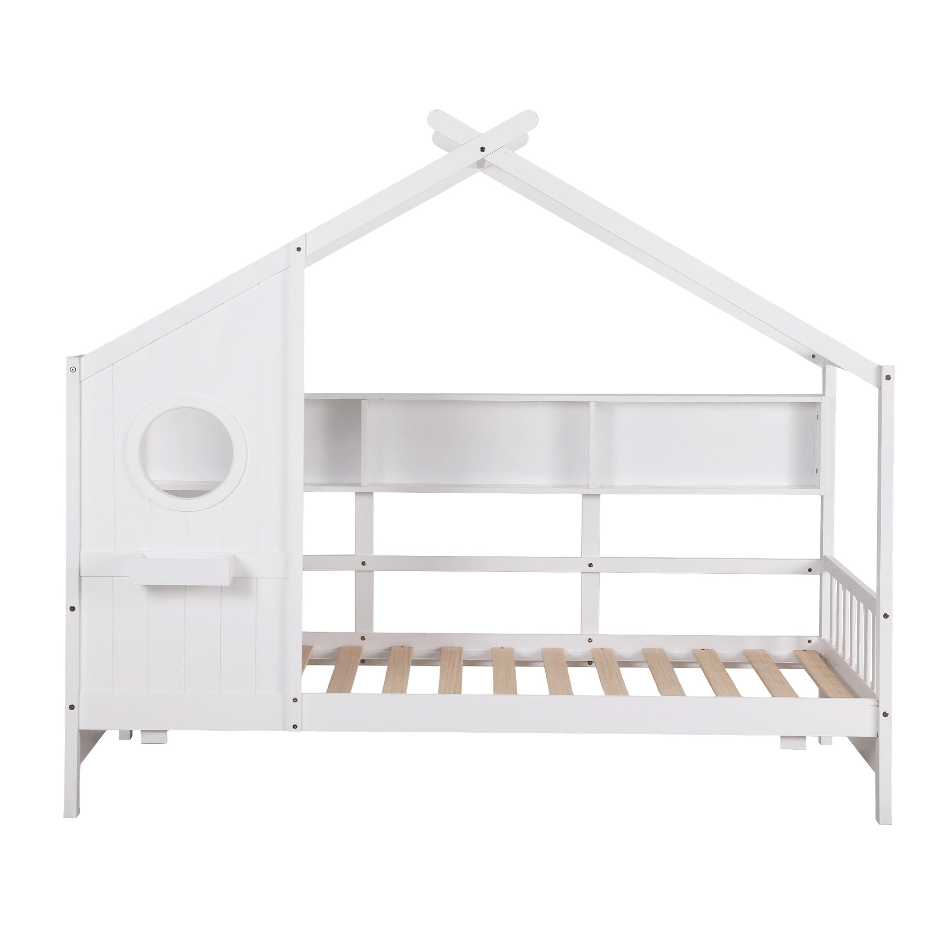 Artiss Kids Single Bed Frame House Bed Solid Wood Montessori Bed for Toddler White Awezingly