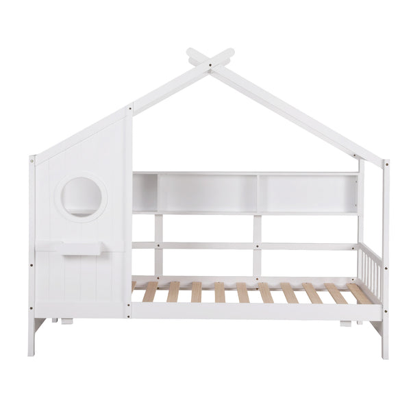 Artiss Kids Single Bed Frame House Bed Solid Wood Montessori Bed for Toddler White Awezingly