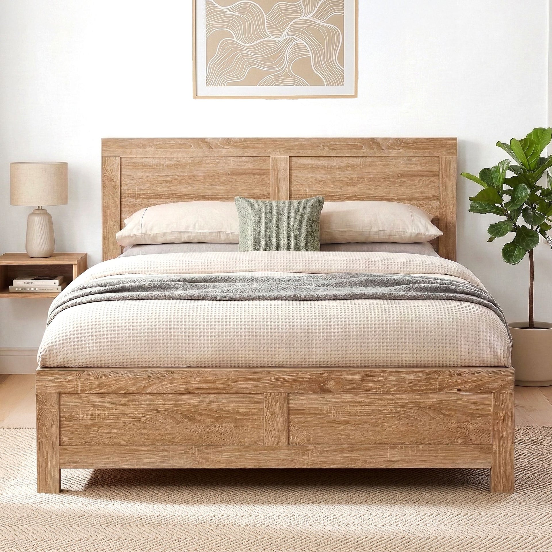 Artiss Single Bed Frame Wooden Bed Base Walnut Awezingly