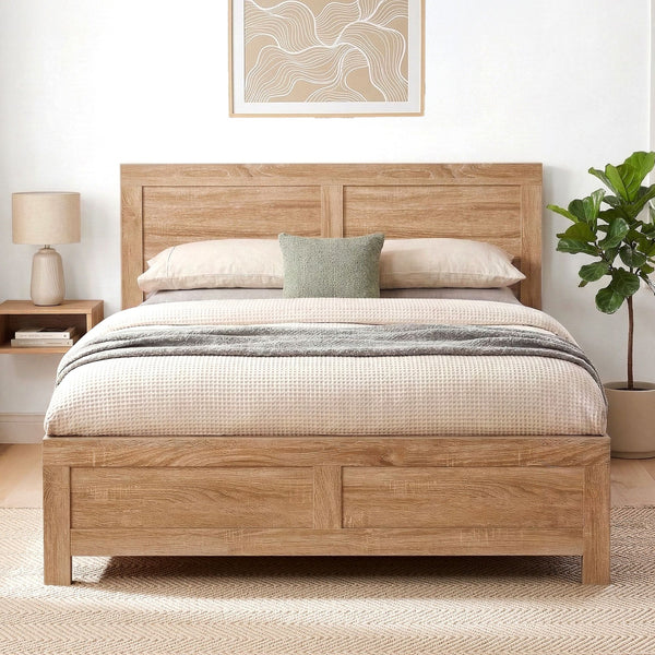 Artiss Single Bed Frame Wooden Bed Base Walnut Awezingly