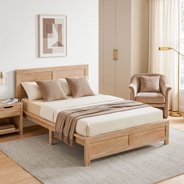 Artiss Single Bed Frame Wooden Bed Base Walnut Awezingly