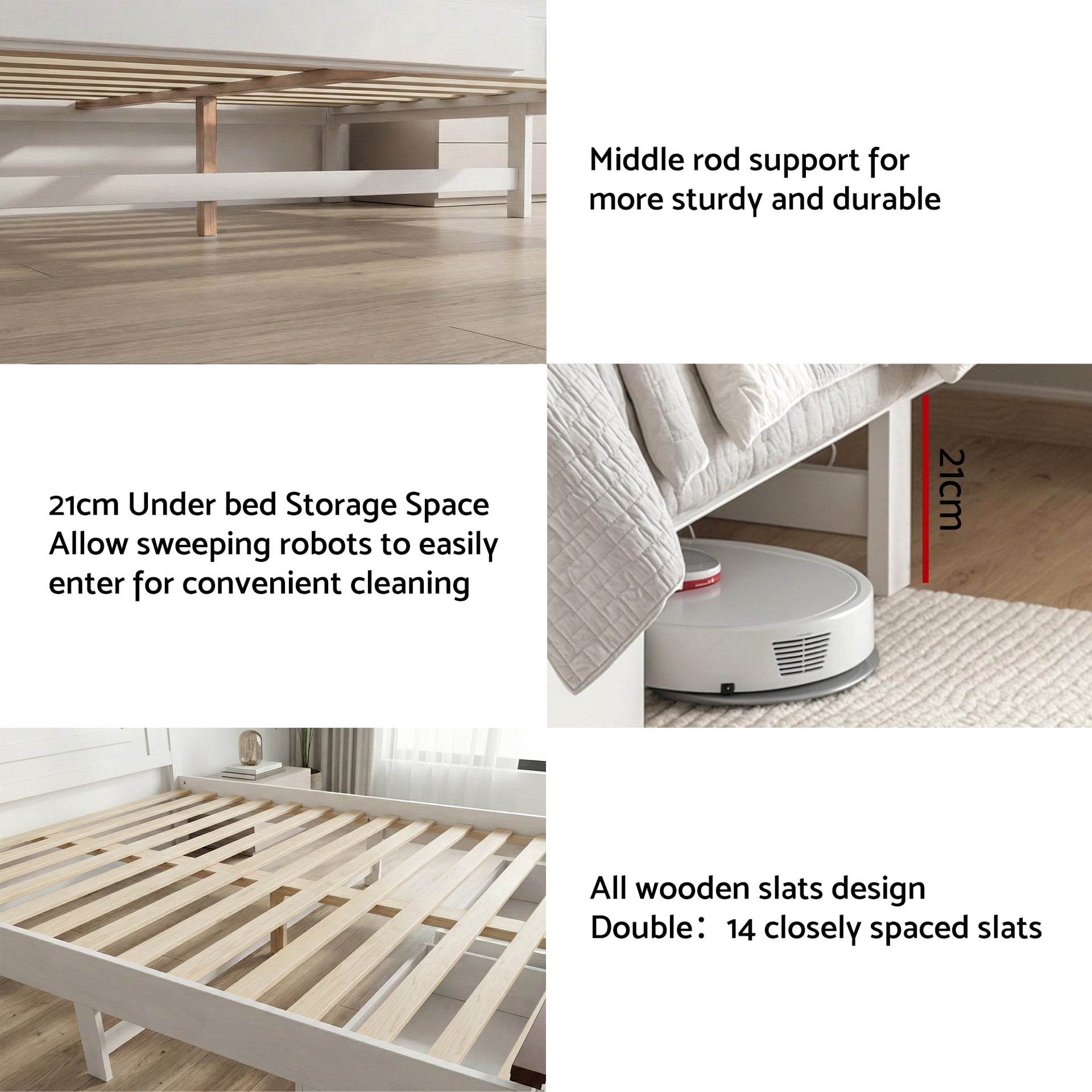 Artiss Queen Wooden Bed Frame with 2 Drawer Platform Bed with 108cm Solid High Headboard White Bed Base for Bedroom Easy Assembly Awezingly