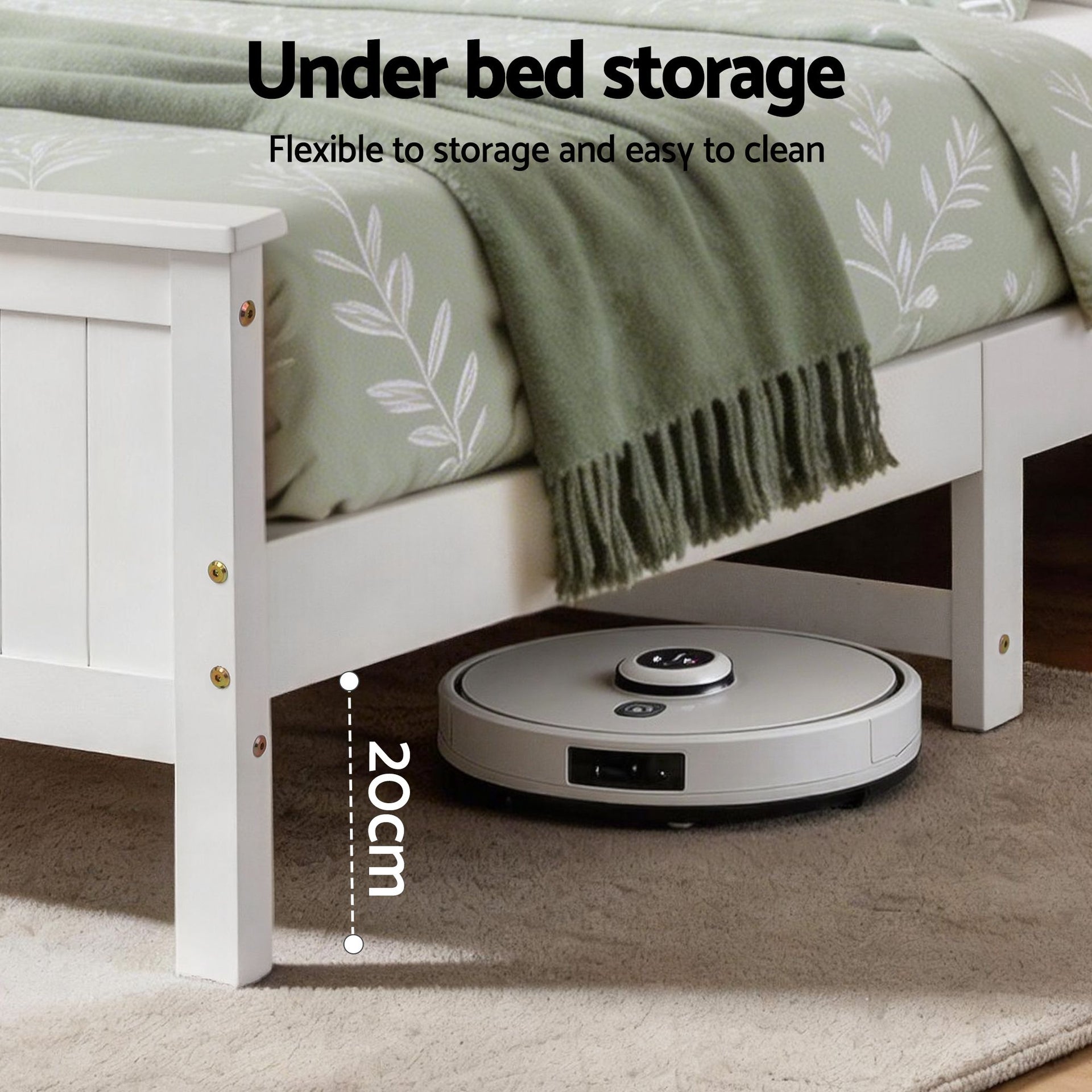 Artiss Queen Bed Frame with Storage Headboard and Footboard Wooden Bed Base White Awezingly