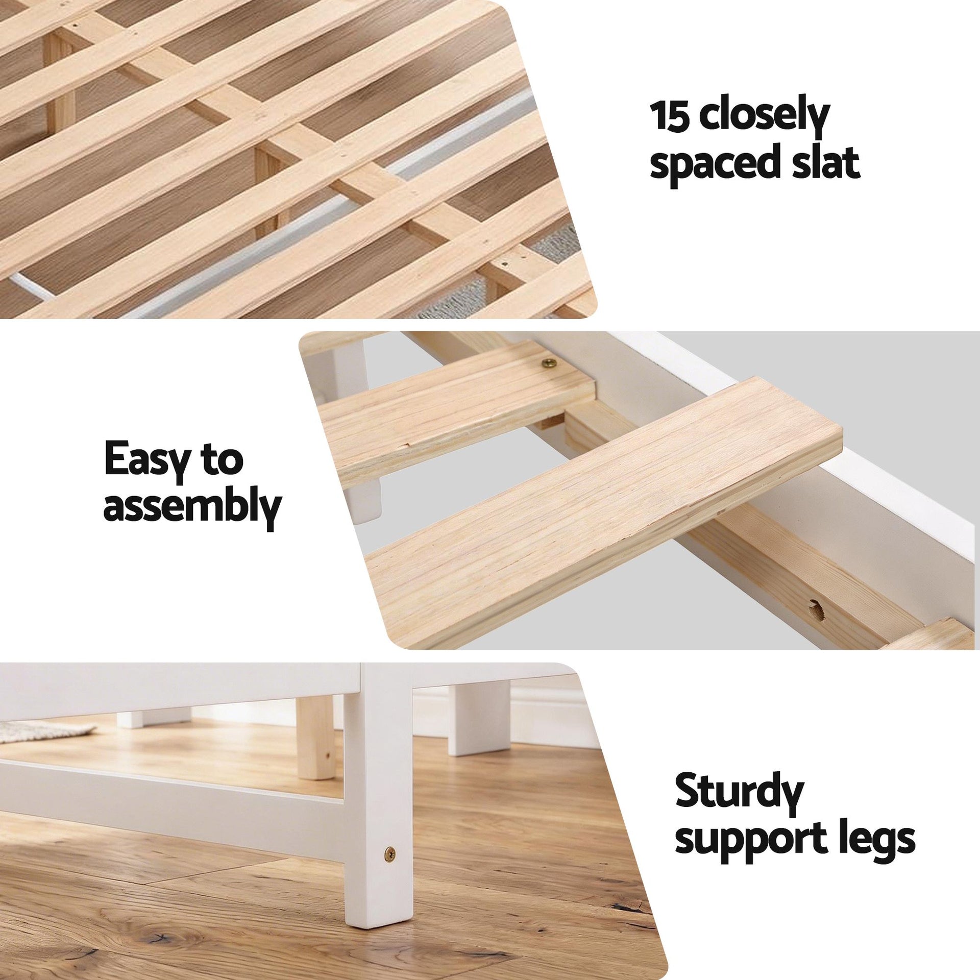 Artiss Queen Bed Frame with Storage Headboard and Footboard Wooden Bed Base White Awezingly