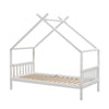 Artiss Bed Frame Wooden Base Kids Single Timber House Beds White