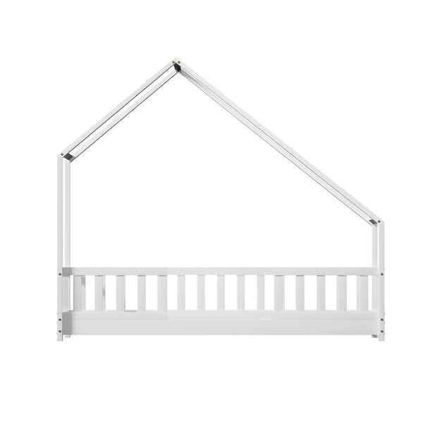 Artiss Bed Frame Wooden Kids House Single Frame White PAVO Artiss