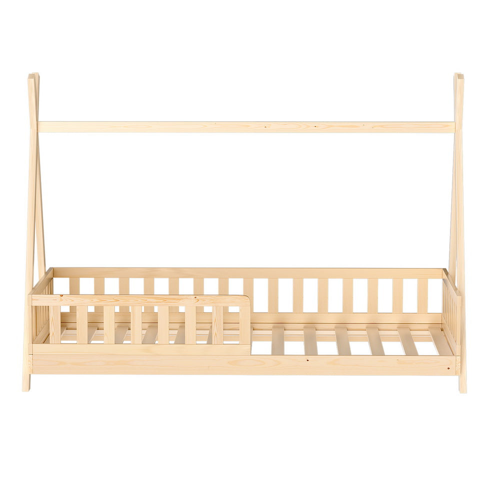 Artiss Bed Frame Wooden Kids House Frames Oak PUAH Artiss