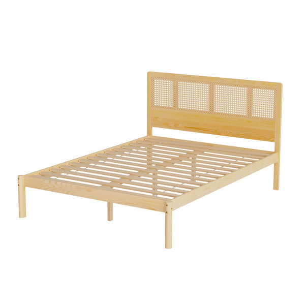 Artiss Bed Frame Double Size Rattan Wooden RITA Artiss