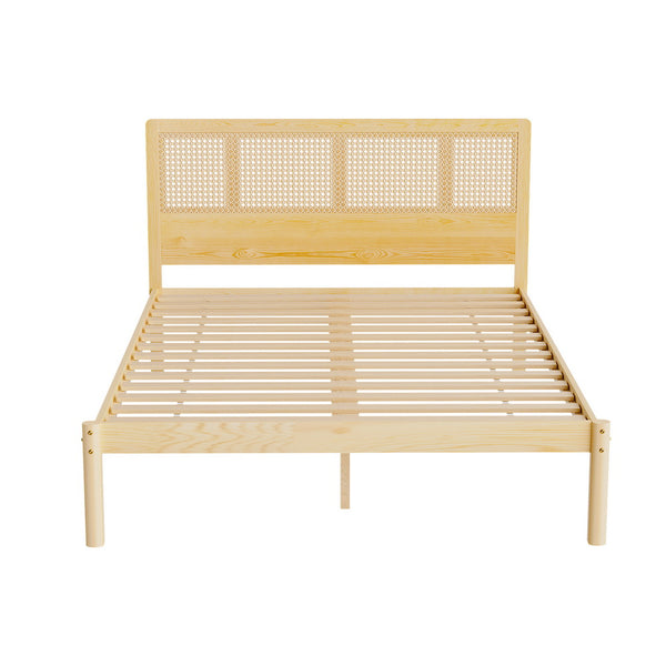 Artiss Bed Frame Double Size Rattan Wooden RITA Artiss